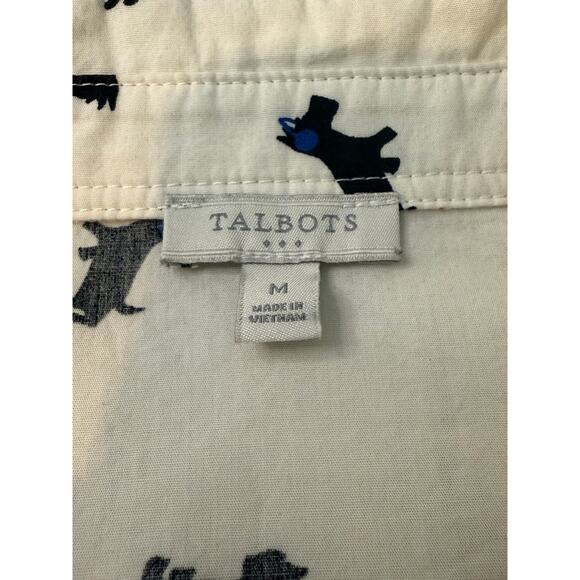 Talbots All Over Scottie Dog Print Button Down Shirt Womens Size M - Picture 4 of 6
